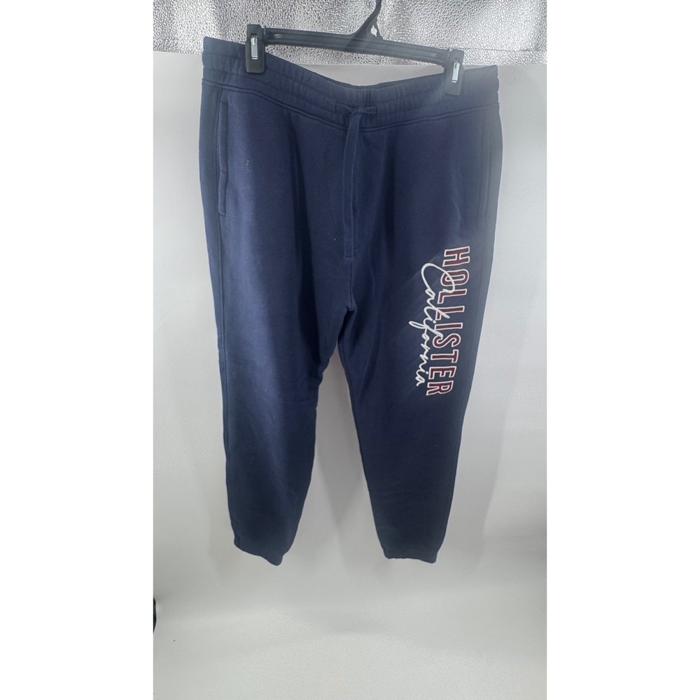 Hollister California Mens Navy Blue Graphic‎ Jogger Sweatpants Size Large L